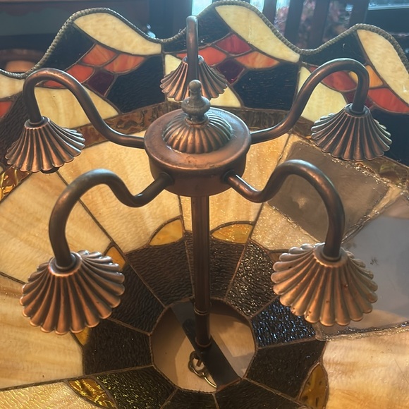 Tiffany Stained Glass Hanging Light - Picture 10 of 14